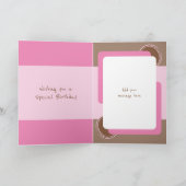 1. Geburtstag hinzufügen Name Foto pink braun Karte (Innenseite)