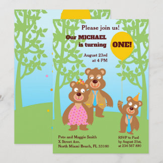 1. Geburtstag Honey Bear Family Party Einladung