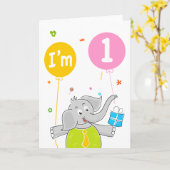 1. Geburtstag ich bin 1 Jahre alt Karte (Gelbe Blume)