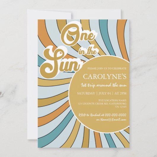 1. Geburtstag im Sonnenschein Einladung (Vorderseite)
