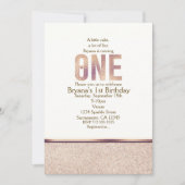 1. Geburtstag Imitate Rose Gold Party Einladung (Vorderseite)