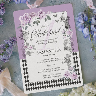 1. Geburtstag in Onederland Chic Blumenmesse Einladung