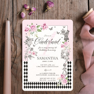 1. Geburtstag in Onederland Chic Blumenmesse Einladung