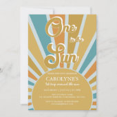 1. Geburtstag in sonnenummanteltem Regenbogen Einladung (Vorderseite)