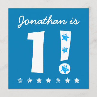 1. Geburtstag Individuelle Name Blue für BOY B01 Einladung