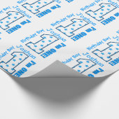 1. Geburtstag Individuelle Name Blue Stars Number  Geschenkpapier (Ecke)