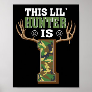 1. Geburtstag Jagd Hirsch 1 Jahr Jäger Poster