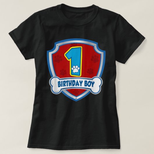 1. Geburtstag Junge 1 Jahre alter Patrol Hunde Paw T-Shirt (Design vorne)