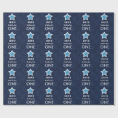 1. Geburtstag Junge ein Jahr alte Navy White Star  Geschenkpapier (Flach)