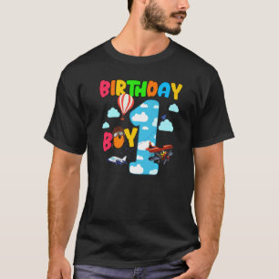 1. Geburtstag Junge Flugzeug Pilot 1 Jahre alt Hel T-Shirt