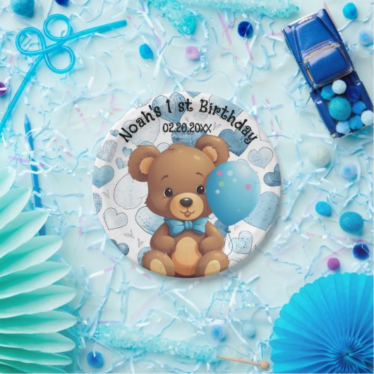 1. Geburtstag Junge Individuelle Name Pappteller (Party)