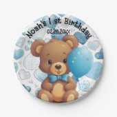1. Geburtstag Junge Individuelle Name Pappteller (Vorderseite)