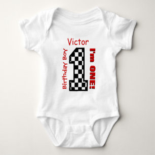 1. Geburtstag Junge KAROS Jahr Individuelle Name V Baby Strampler