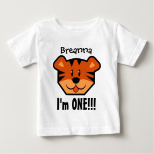 1. Geburtstag Junge oder Mädchen mit Tiger V08 Baby T-shirt
