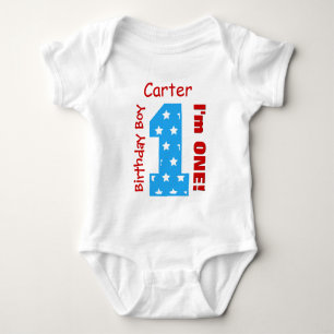 1. Geburtstag Junge STARS 1 Jahr Individuelle Name Baby Strampler