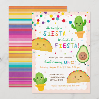 1. Geburtstag - keine Zeit für Siesta Einladung
