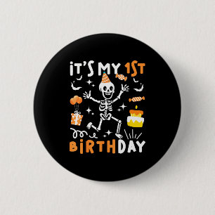 1. Geburtstag Kinder lustiges Skelett 1. Geburtsta Button