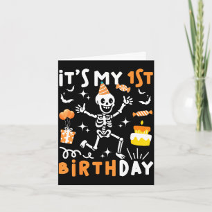 1. Geburtstag Kinder lustiges Skelett 1. Geburtsta Karte