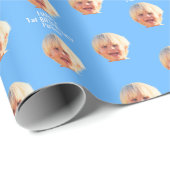 1. Geburtstag Kinder Personalisiertes Foto Geschenkpapier (Rolleneckpunkt)