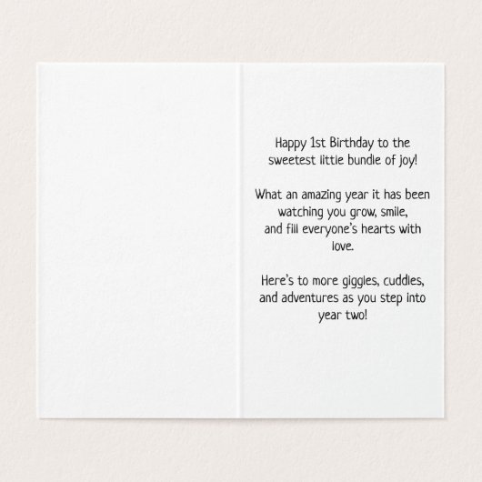 1. Geburtstag - Kinderkarte (Innenseite Aufgefaltet)