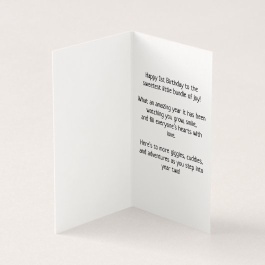 1. Geburtstag - Kinderkarte (Innenseite)