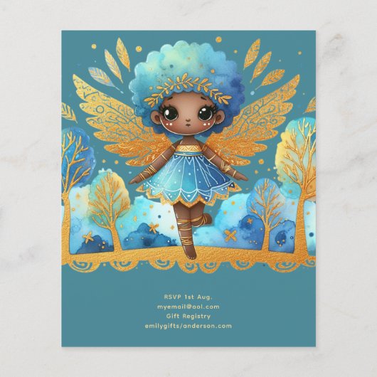 1. Geburtstag Kleine Märchenprinzessin Afrikanisch (Rückseite)