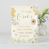 1. Geburtstag Little Honey Sweety Bee Girl's First Einladung (Stehend Vorderseite)