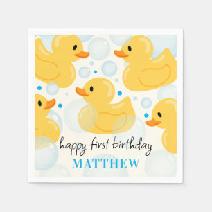 1. Geburtstag Lucky Duck Boy's Blue Party Serviette