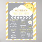 1. Geburtstag Meilenstein Poster Sonnenschein (Vorne)