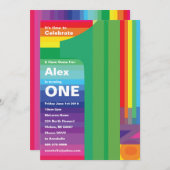 1. Geburtstag Mod Rainbow Einladungen (Vorne/Hinten)