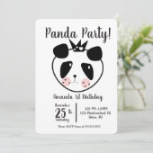 1. Geburtstag Modernes Niedliches Panda Einladung (Stehend Vorderseite)