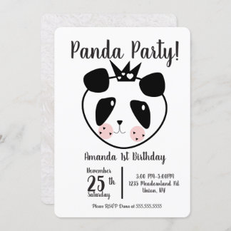 1. Geburtstag Modernes Niedliches Panda Einladung