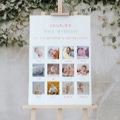 1. Geburtstag Monatliches Foto Unterschrift Regenb Poster