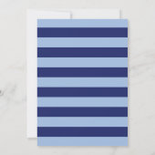 1. Geburtstag Nautical Blue Whale Blue Navy Streif Einladung (Rückseite)