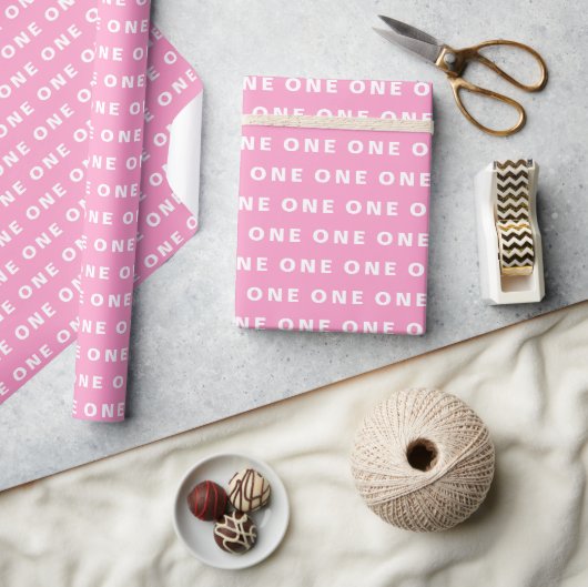 1. Geburtstag Niedlich Pink Boho Girl Kinder Geschenkpapier (Kunsthandwerk)