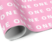 1. Geburtstag Niedlich Pink Boho Girl Kinder Geschenkpapier (Rolleneckpunkt)