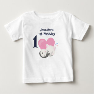1. Geburtstag Niedliche Katze Schlafen Baby T-shirt