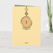 1. Geburtstag: niedlicher Leopardengelb hinzufügen Karte (Rückseite)