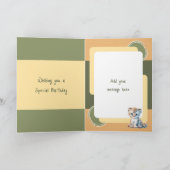 1. Geburtstag: niedlicher Leopardengelb hinzufügen Karte (Innenseite)