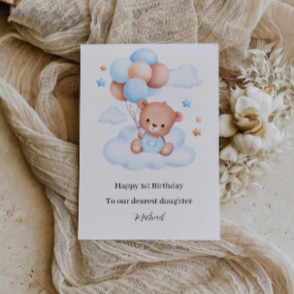 1. Geburtstag Niedlicher Teddybär Einladung