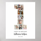 1. Geburtstag Nummer 1 Foto Collage Custom Bild Poster (Vorne)