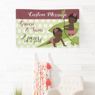 1. Geburtstag oder Baby Shower Banner für Twin Gir