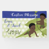 1. Geburtstag oder Babyduschbanner für Zwillingsbo Banner (Horizontal)