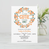 1. Geburtstag, Orangenzitruskranz Einladung (Stehend Vorderseite)