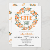 1. Geburtstag, Orangenzitruskranz Einladung (Vorne/Hinten)