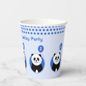 1. Geburtstag Panda blauer Ballon Pappbecher (Rückseite)