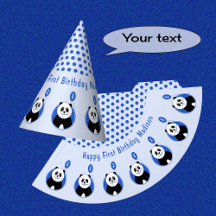 1. Geburtstag Panda Kinder blau