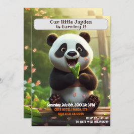 1. Geburtstag Panda Personalisierter Name Alter Ki Einladung