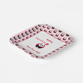 1. Geburtstag Panda roter Ballon Pappteller (Gewinkelt)