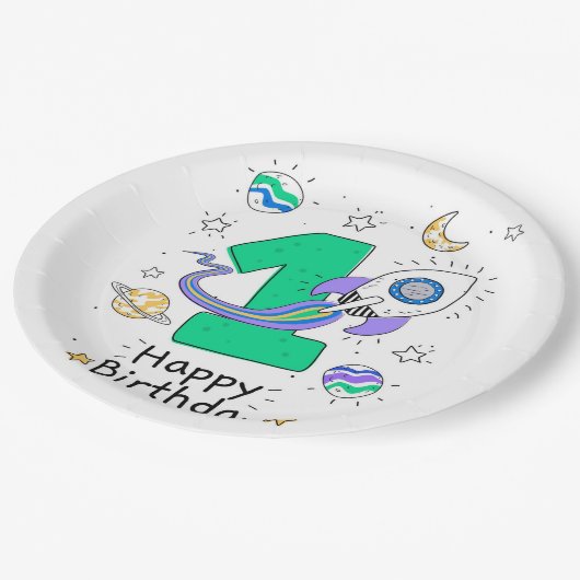 1. Geburtstag Pappteller (Schrägansicht)